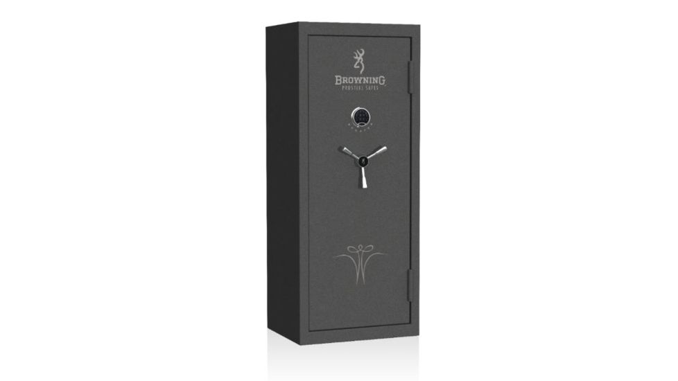Browning SP15 16 Gun Safe,60min/1400 Degrees,Hammer Gray Silver/Chrome Scroll,Securam Electronic Lock 1601100224
