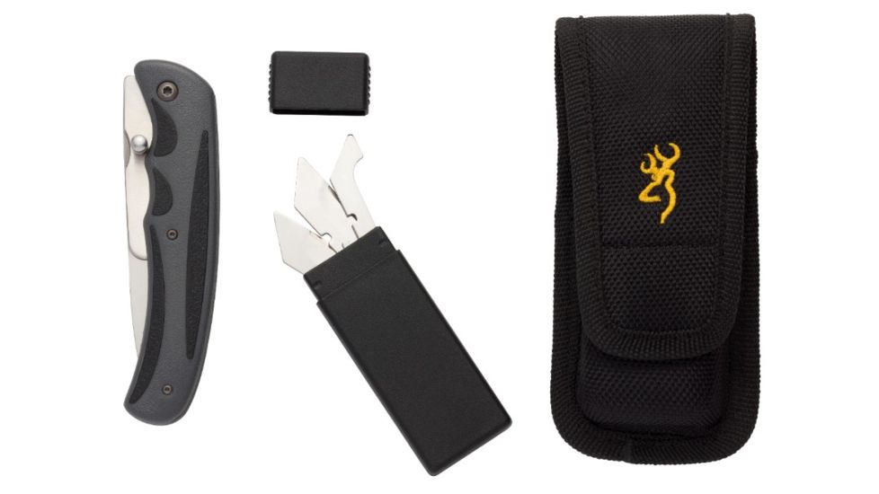 Browning Speed Load Steel Knife Folding Knife, 3 in, Stainless Steel, Caper Drop Point 3220113