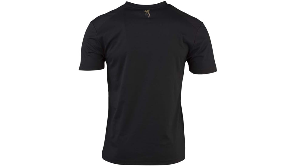 Browning Mule Deer Logo SS Perf Camp Shirt - Men's, Black, Large, 301479903