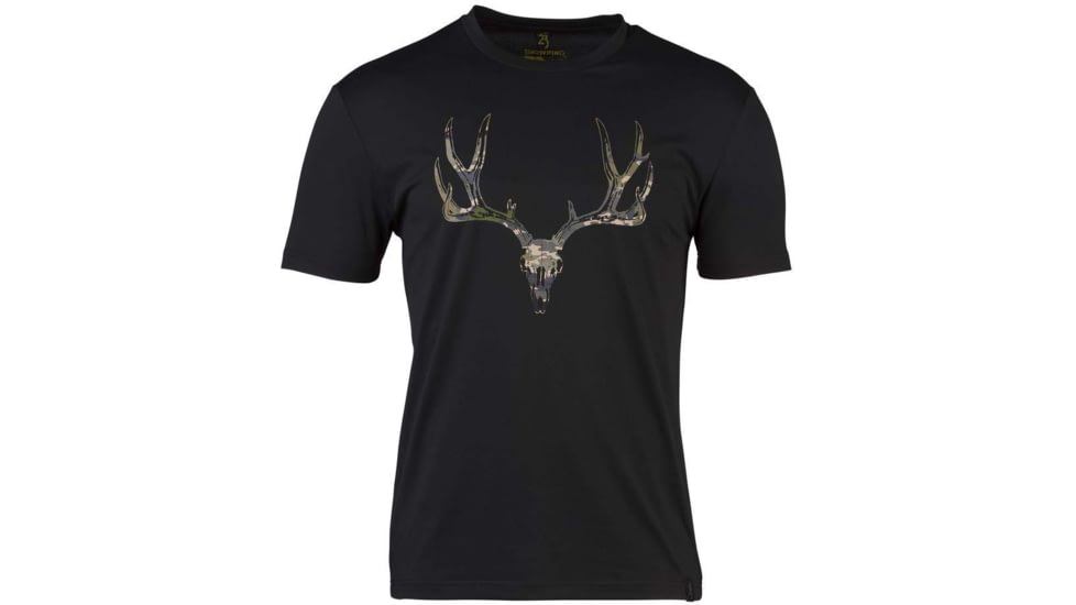 Browning Ss Perf Camp Shirt Mule Deer Logo Black Large*