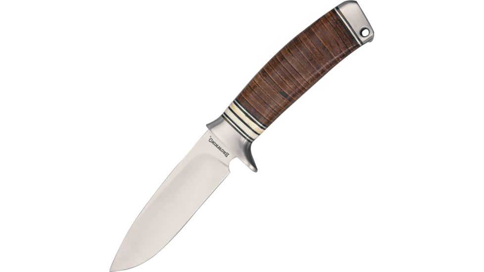 Browning Stacked Leather Fixed Blade Knife BR814