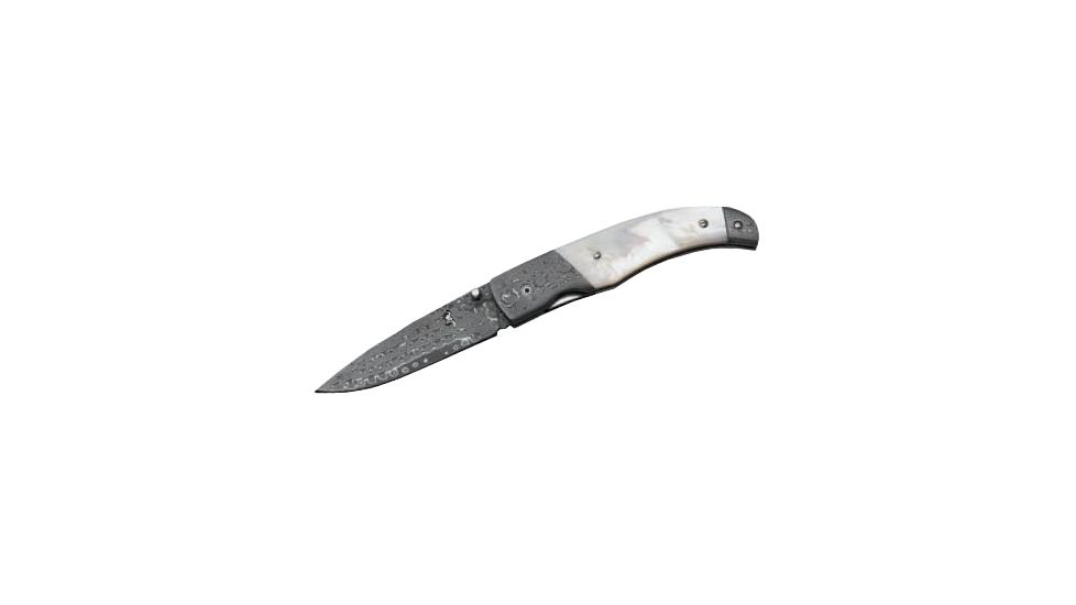 Browning Storm Front Damascus Folding Knife,3.0625in Steel Blade,Mother of Pearl Handle 3220241