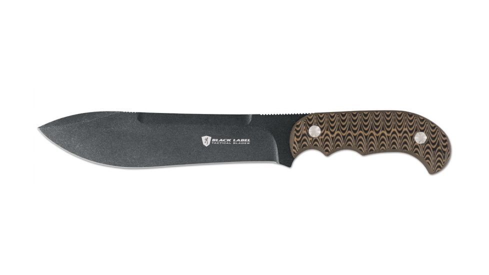 Browning Stow-Away Survival Fixed Blade Knife,8.625in Steel Blade,Black/Tan G-10 Handle 320169BL