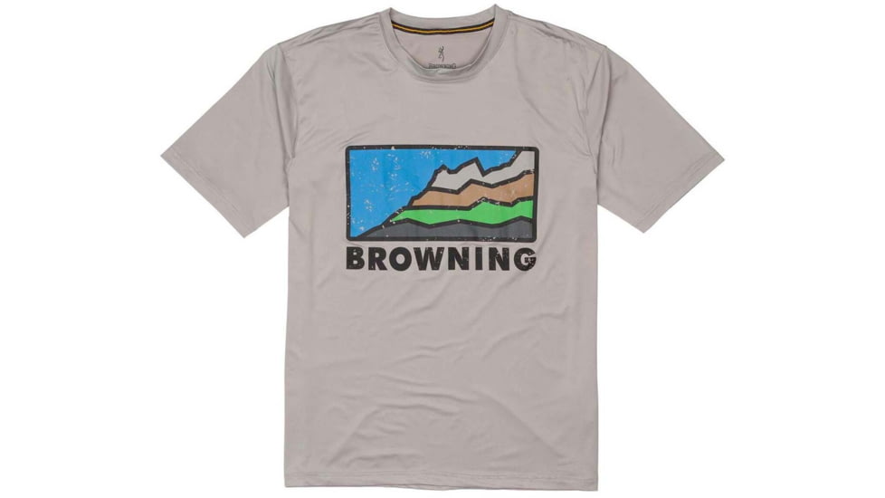 Browning Sun Short Sleeve T-Shirt - Mens, Light Grey, 2XL, 3010474905
