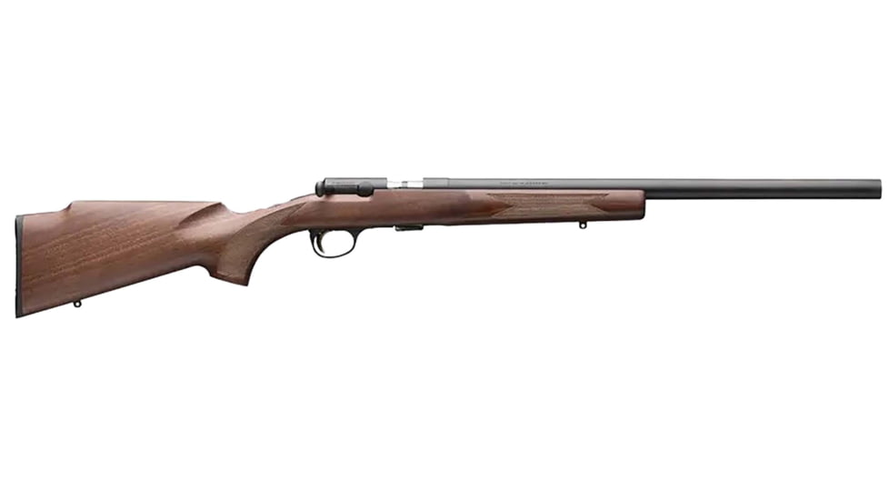Browning T-Bolt Target Bolt Action Rifle, .22 Winchester Magnum Rimfire, 20in Bull 1/2x28 TPI Barrel, 1-16, Walnut Wood Stock, Blued, 025253204-FRRMPG