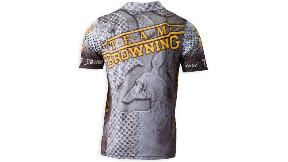 Browning Team Polo Shirt,Gold/Gray,2XL 3010556905