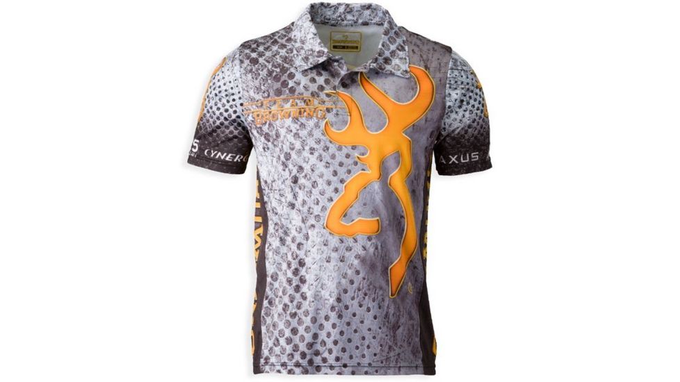 Browning Team Polo Shirt,Gold/Gray,2XL 3010556905