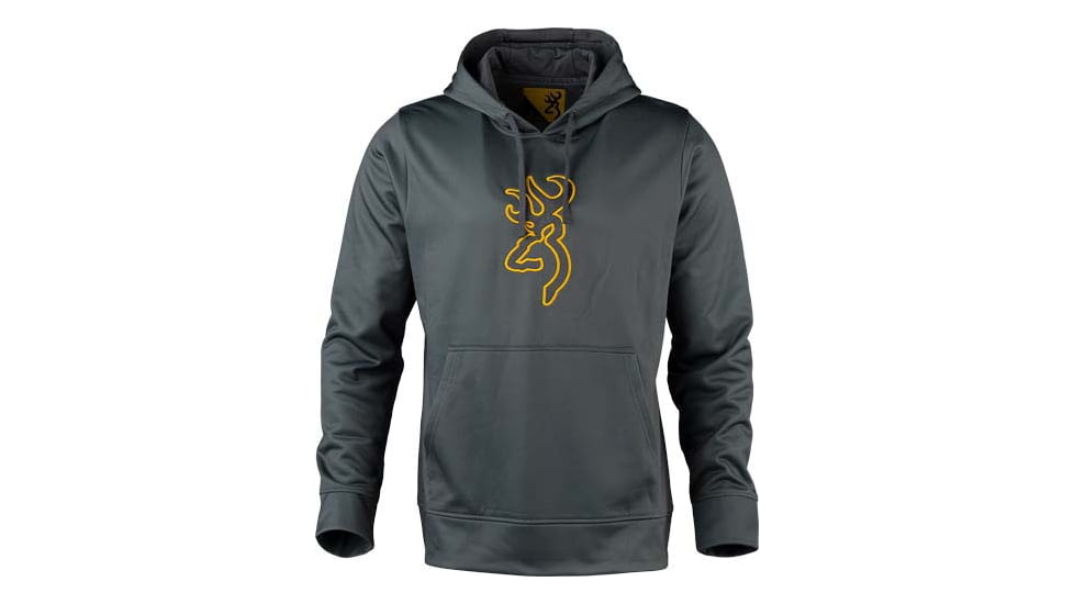 Browning Long Sleeve Tech Hoodie - Mens, Carbon Gray, 2XL, 3011887905