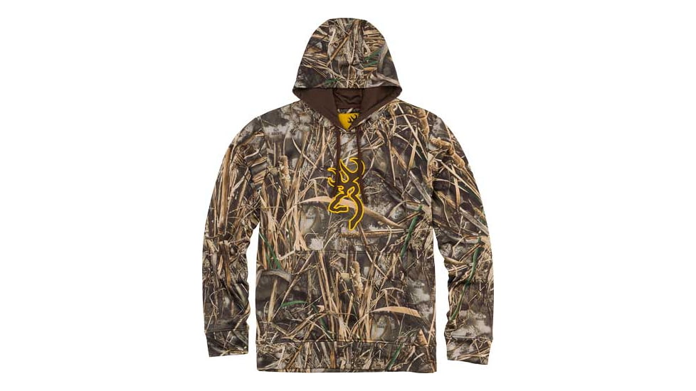 Browning Long Sleeve Tech Hoodie - Mens, Realtree Max-7, Extra Large, 3011887804