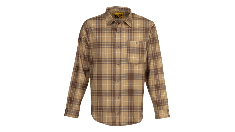 Browning Upland Flannel Shirt - Men's, Tan, Medium, 3012734802