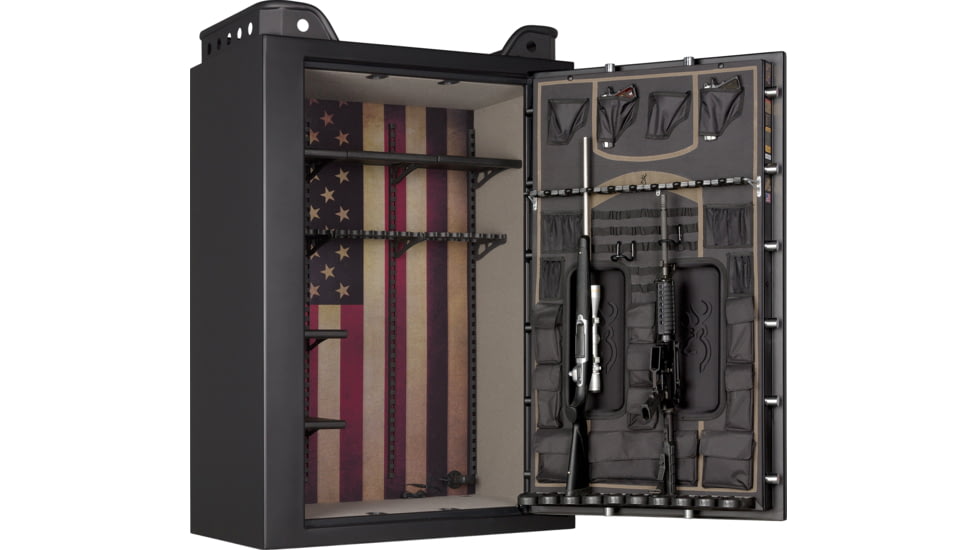 Browning US49 Armored Cast Iron SG Electronic Gun Safe, 49 Guns, Satin Black, 1601100343