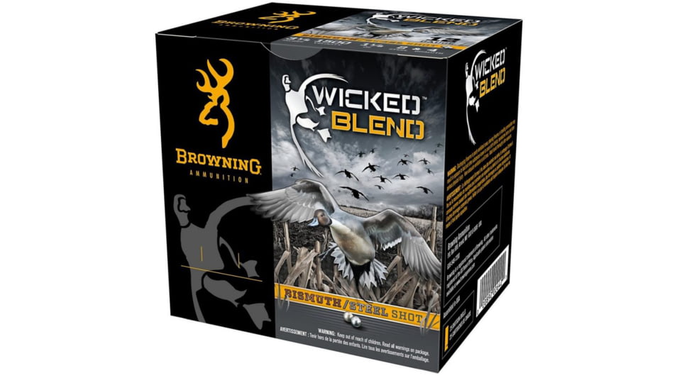 Browning Wicked Blend 12 Gauge 1 1/2 oz 3.5in #2 Centerfire Shotgun Ammo, 25 Rounds, 2, B193431242