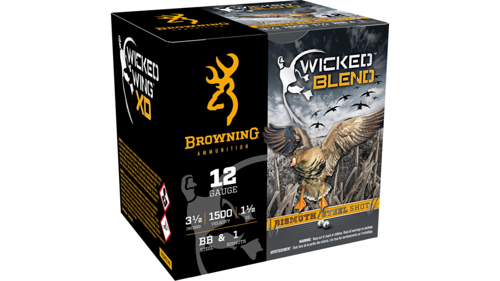 Browning Wicked Blend 12 Gauge 1 1/2 oz 3.5in #BB Centerfire Shotgun Ammo, 25 Rounds, BB, B193431240