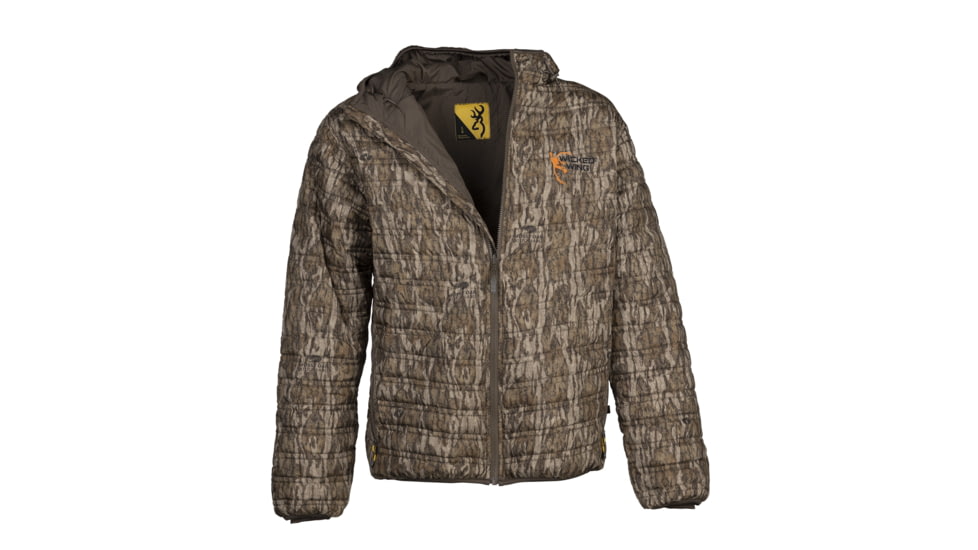 Browning Wicked Wing Hybrid Down Jacket - Mens, Medium, Mossy Oak Bottomland, 3040191902