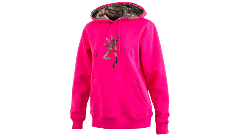 Womens Buckmark Camo Sweatshirt, Fuchsia