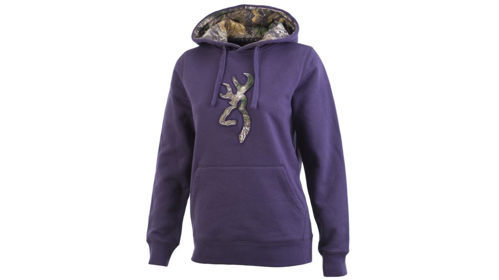 Browning Womens Buckmark Camo Sweatshirt, Nightshade, Large A000145150404