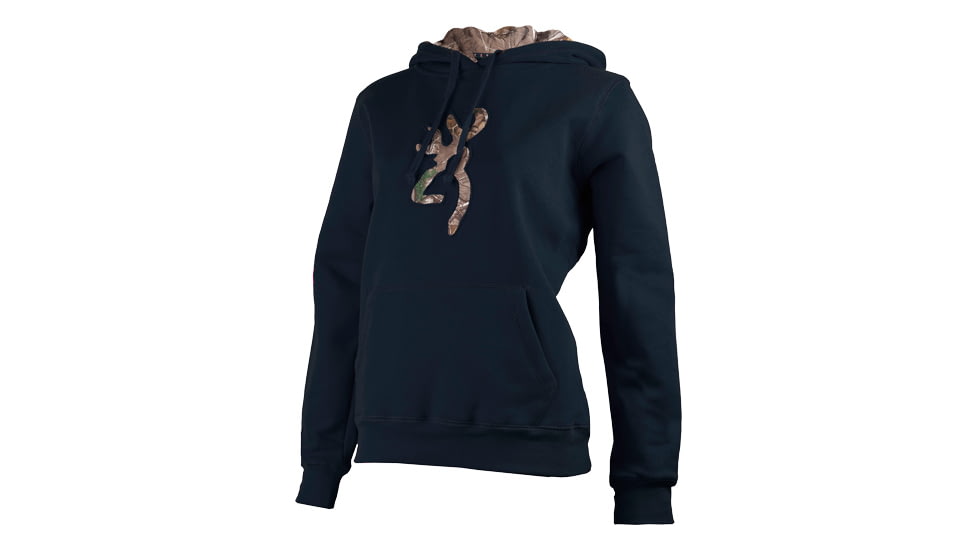 Browning Womens Buckmark Camo Sweatshirt, Black, M BRI020004.099239.M