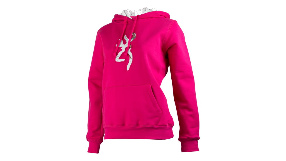 Browning Womens Buckmark Camo Sweatshirt, Fuchsia, M BRI020004.420238.M