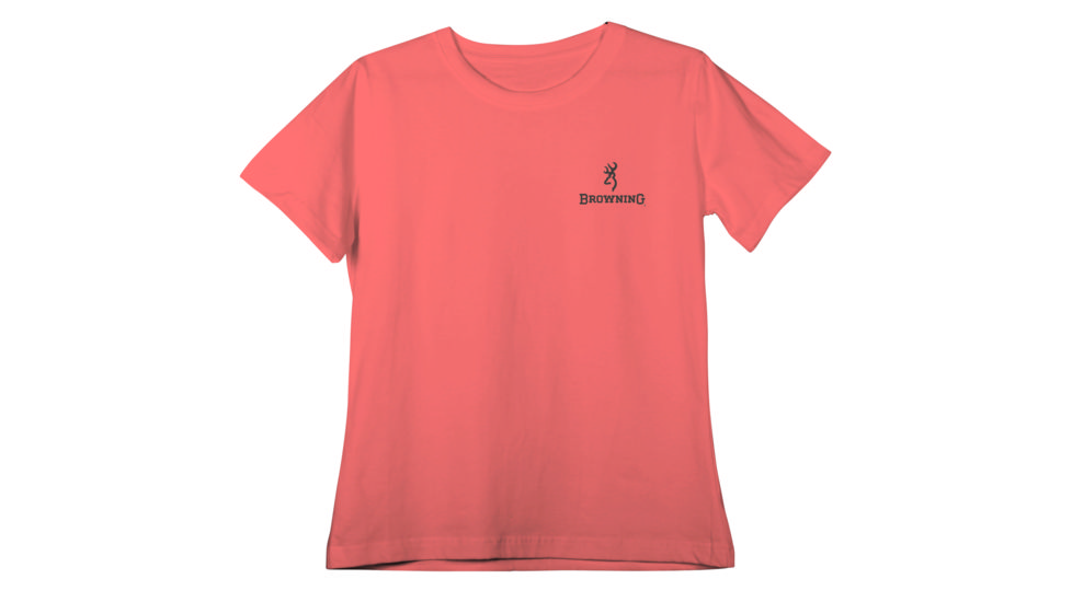 Browning Womens Mo Country Buckheart S/S Tee-Classic, Papaya, S BRD020060.216334.S