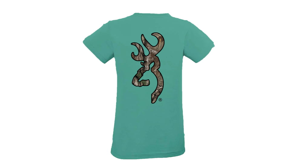 Womens Graphic Rt Extra Buckmark Short Sleeve T-Shirt, Caribbean