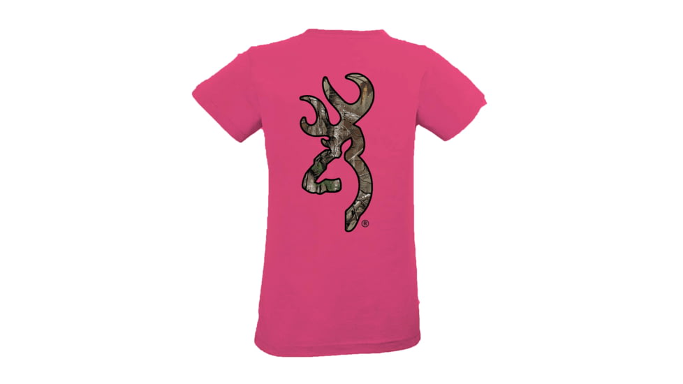 Womens Graphic Rt Extra Buckmark Short Sleeve T-Shirt, Hot Pink
