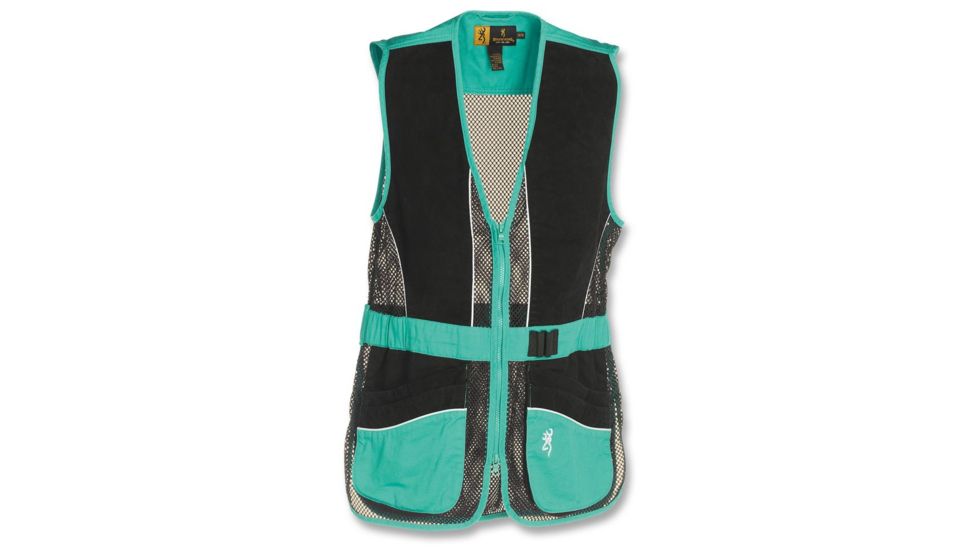 Browning Womens Sandoval Shooting Vest, Aqua/Black, S 3050707501