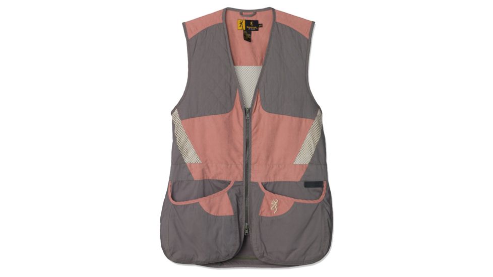 Browning Womens Summit Shooting Vest,Smoke/Hot Pink,Medium 3050719402
