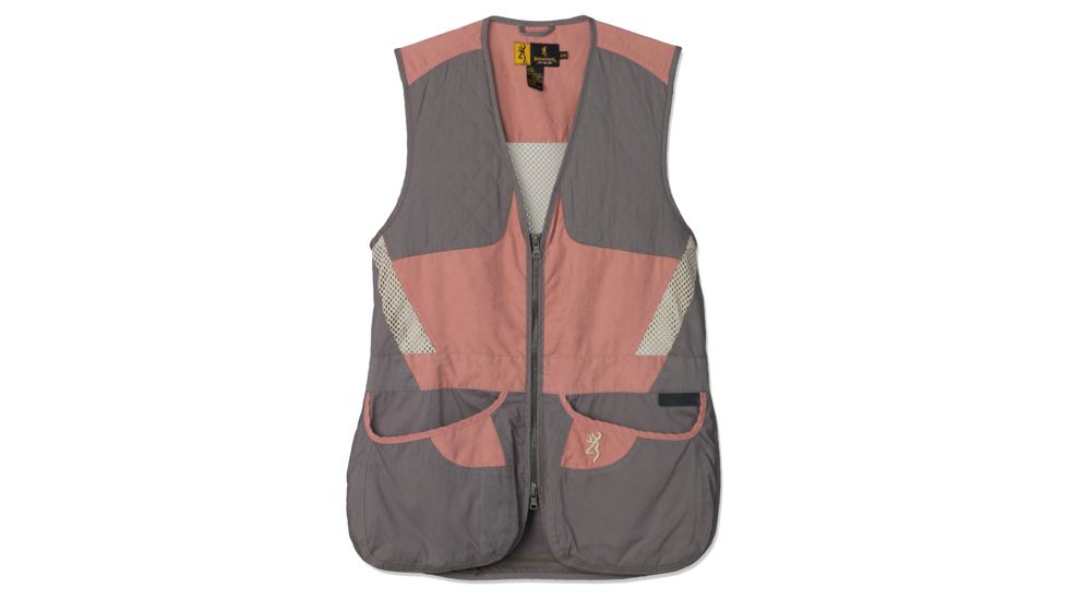 Browning Womens Summit Shooting Vest,Smoke/Hot Pink,Small 3050719401