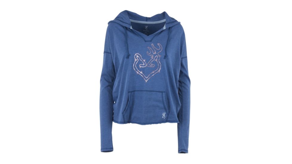 Browning Womens Verbena Hooded Tee, Heather Limoges, Small, A000333540102