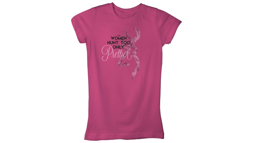Browning Womens Women Hunt Too S/S Tee-Fitted, Fuchsia, S BRD020042.420900.S