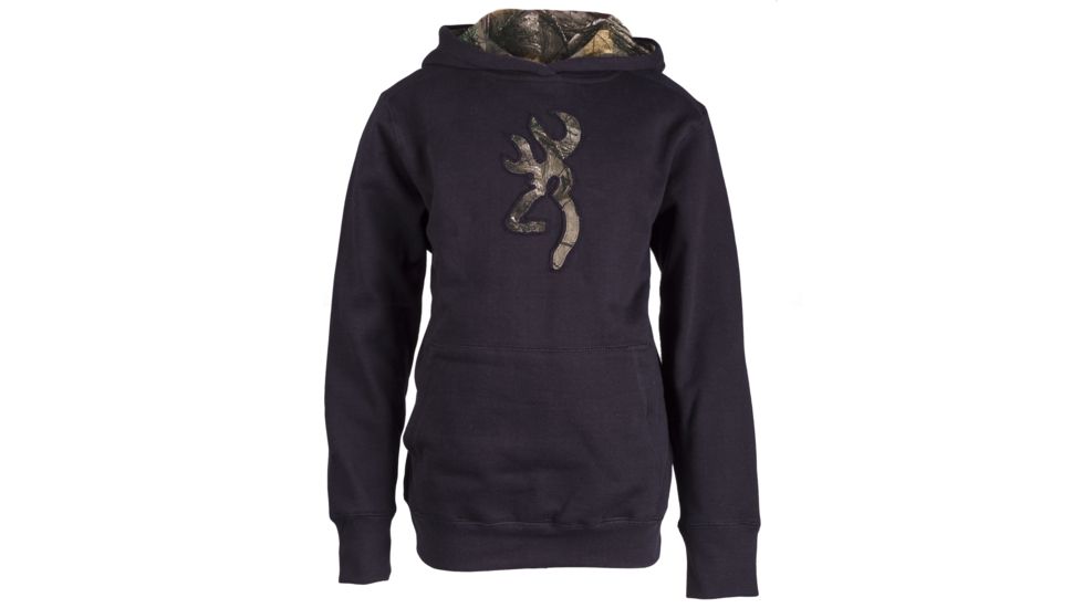 Browning Youth Buckmark Camo Sweatshirt, Black, Extra Small BRI030003.099239.XS