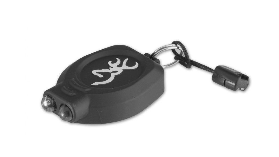 Browning Zipper Pull Keychain Light 1 White LED 13 Lumens, 1 Green LED 6 Lumens,Minnow Folding Pocketknife,Slate/Black 3710060