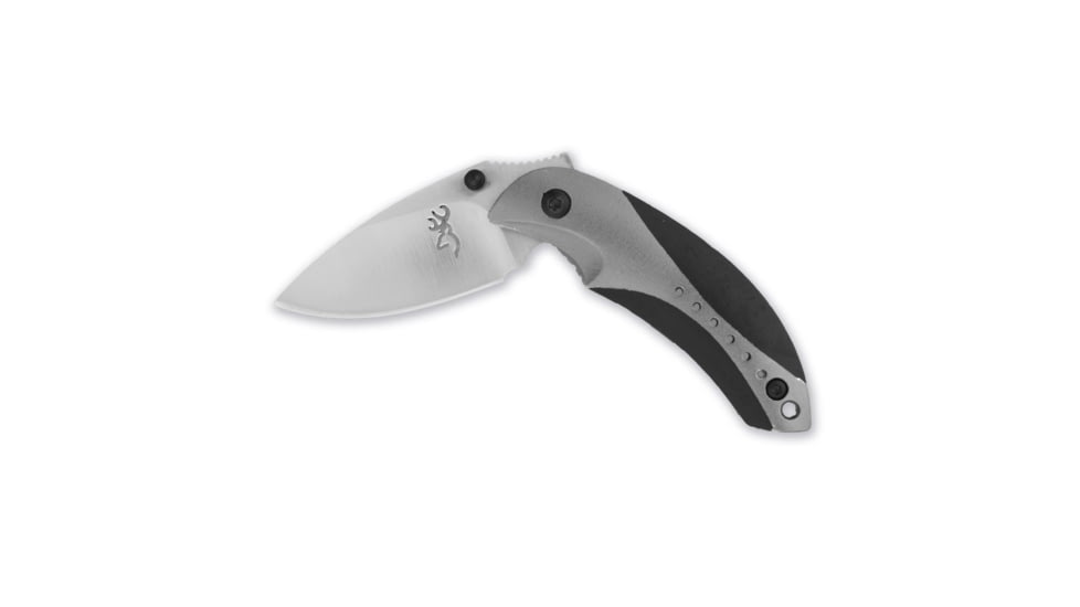 Browning Zipper Pull Keychain Light 1 White LED 13 Lumens, 1 Green LED 6 Lumens,Minnow Folding Pocketknife,Slate/Black 3710060