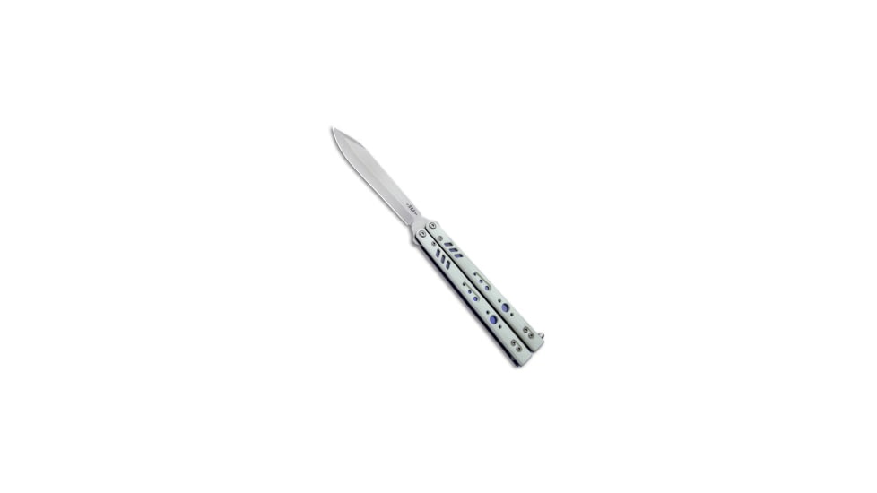 Brs BRS Premium Replicant ALT Bali Butterfly Knife White G-10/Purple Ti 4.5" SW, White, 154CM, adult, BHQ-51526