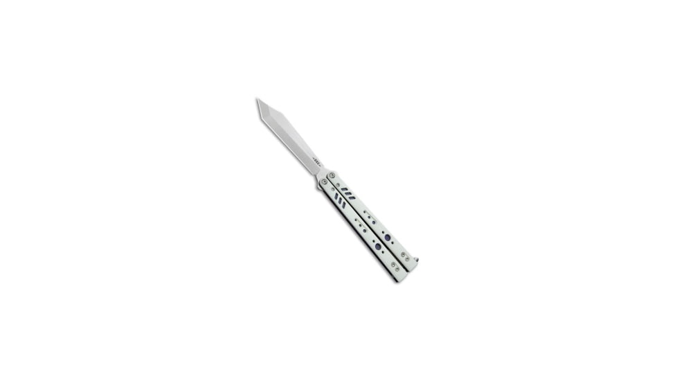 Brs BRS Premium Replicant Balisong Butterfly Knife White G-10/Purple Ti 4.5" SW, Purple/White, 154CM, adult, BHQ-26711