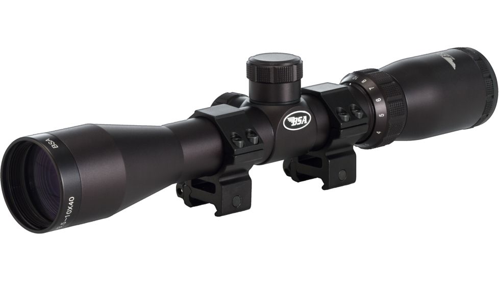 BSA Optics 3.5-10x40mm Tactical Weapon 30mm Rifle Scope w/ Mil-Dot Reticle and Rings TW3.5-10X40/30WRCP