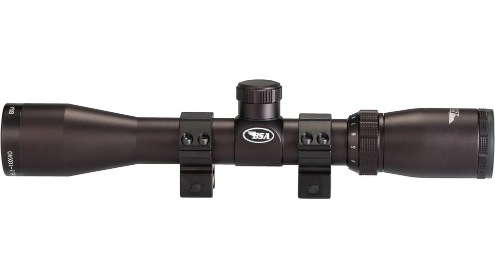 BSA Optics 3.5-10x40mm Tactical Weapon 30mm Rifle Scope w/ Mil-Dot Reticle and Rings TW3.5-10X40/30WRCP