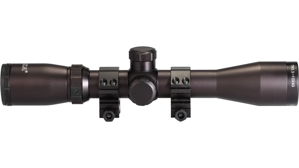 BSA Optics 3.5-10x40mm Tactical Weapon 30mm Rifle Scope w/ Mil-Dot Reticle and Rings TW3.5-10X40/30WRCP