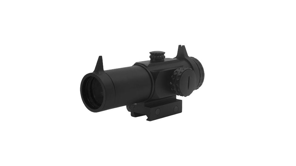 BSA Optics 3x Prism Scope w/Fixed Sights, 30mm Tube, Red/Green Illuminated Crosshair Reticle, Black, 3X30PRRG