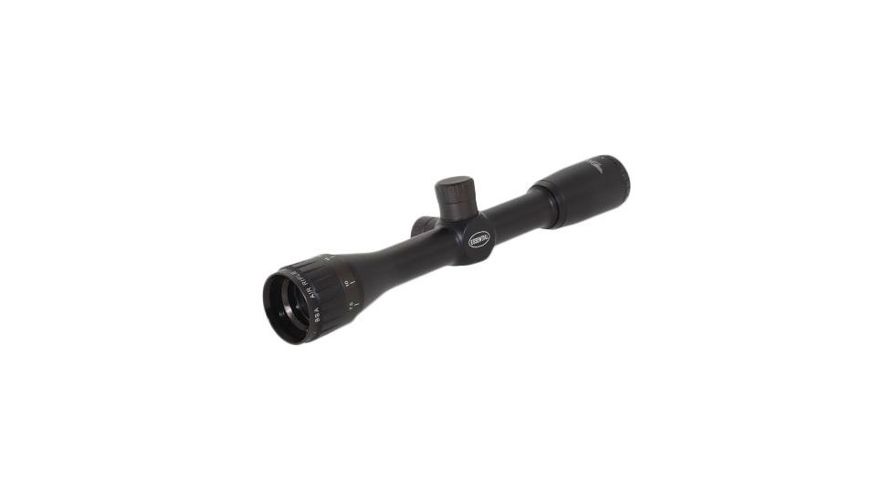 BSA Optics 4x32 Duplex Reticle Air Rifle Scope, Black w/Target Turrets, Adjustable Objective