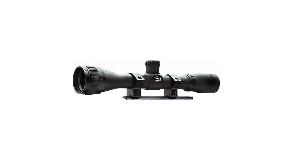 BSA Optics 4x32 Duplex Reticle Air Rifle Scope, Black w/Target Turrets, Adjustable Objective