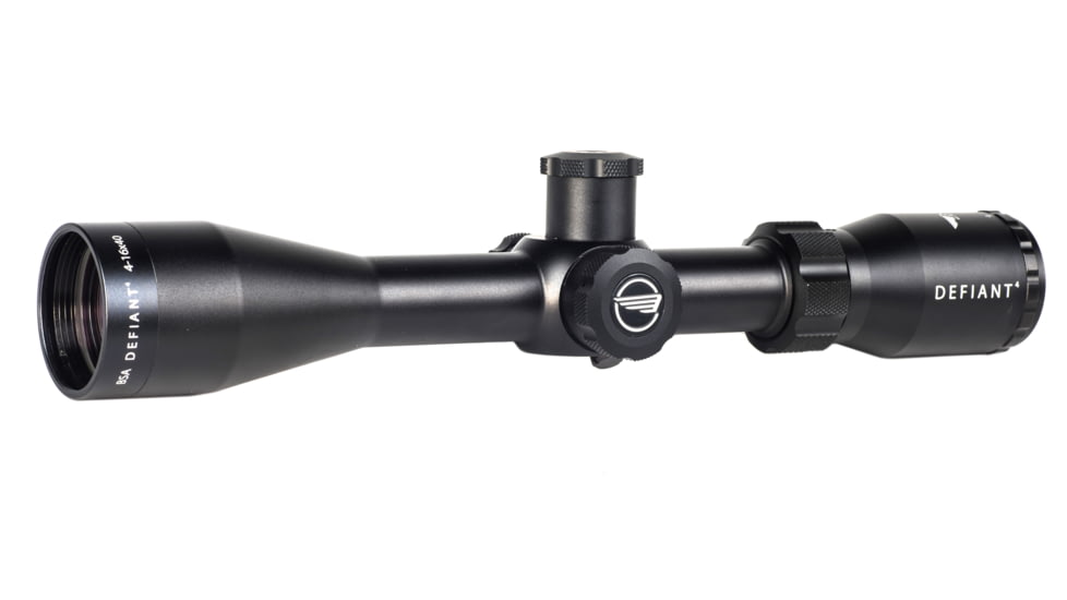 BSA Optics Defiant4 4-16x40mm Rifle Scope, 1in Tube, MOA-1014 Reticle, Matte, Black, T4-16X40