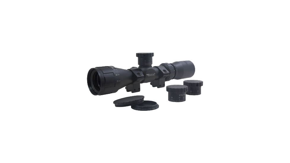 BSA Optics Sweet 22 2-7x32 AO Compact Rifle Scope, .22 LR, 2 Dovetail Rings, Black, 22-27X32AOCWRTB