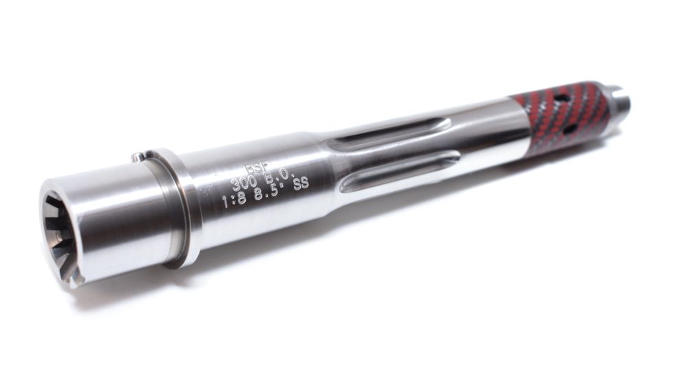 BSF Barrels 8.5 inch AR-15 300 Blackout Pistol Gas Barrel w/1-8 Twist Rate, Fluted, Red/Black, FRP158B007