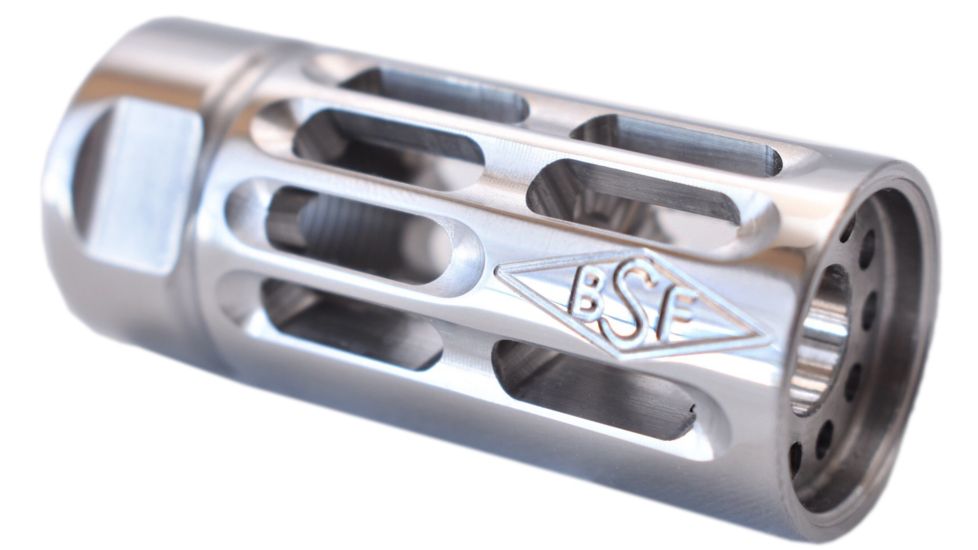 BSF Barrels Gen 2 Compensator, .875 OD, 1/2x28 Thread, 9mm Luger, 2 in Length, 416R Steel, Polished, Stainless, PC8759MM28