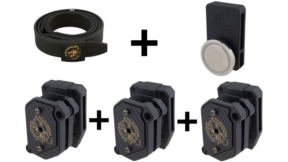Black Scorpion Outdoor Gear IPSC / USPSA Professional Shooter Shooting Gun Belt Combo, Black, Extra Extra Large, CO05-5555-MPBTMGXXLBK