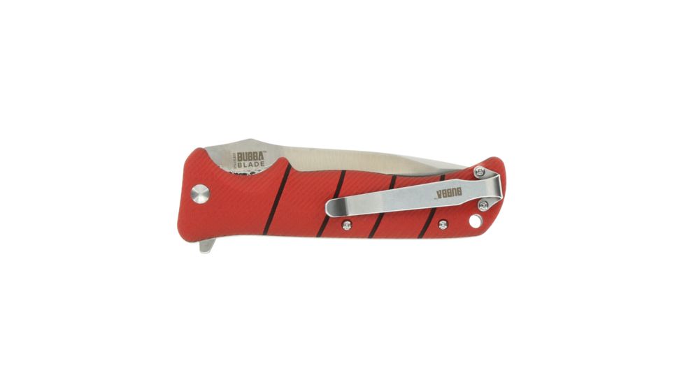 Bubba Blade Sculpin 4in Pocket Knife, Carbon Stainless Steel Blade, Red Handle BB-CL-FK
