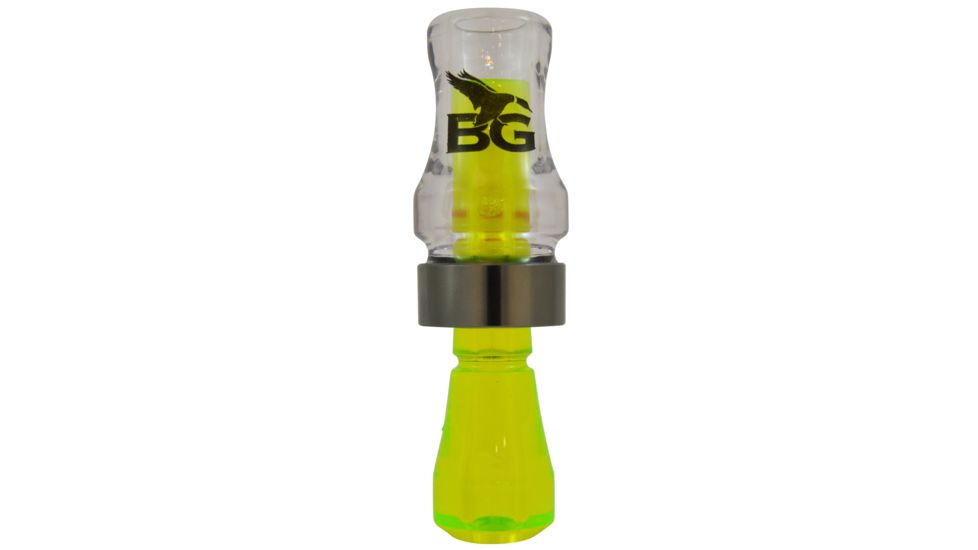 Buck Gardner Double Cross Short Barrel Double Reed, Polycarbonate, Clear/Fluorescent Green DN3PC-C/FG