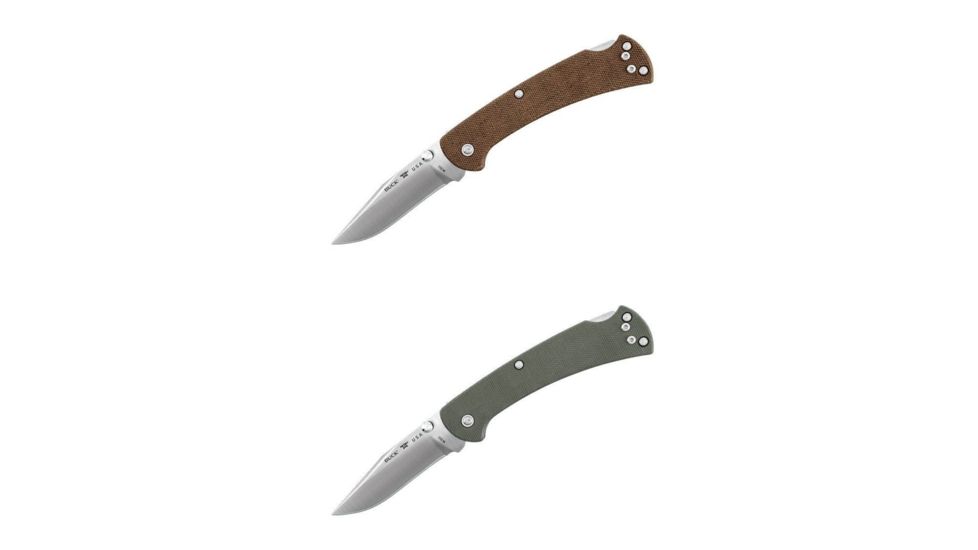 Buck Knives 112 Slim Pro 3in Folding Knife, Brown, Olive Drab Green