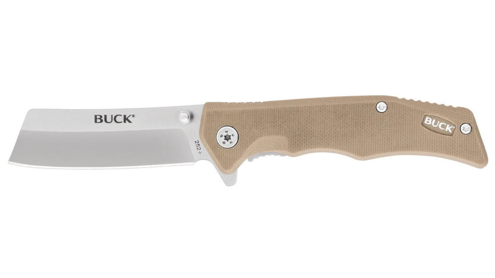 Buck Knives 252 Trunk Knife, 2.875in, 7Cr Stainless Steel, Straight, G10, Satin, Tan, 0252TNSB/13046